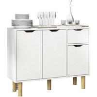 ERGOVEXA Wooden Sideboard TV Stand Storage Cabinet White