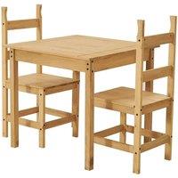 ERGOVEXA 2 Seater Dining Set 2 Chairs Table Solid Waxed Pine Kitchen Furniture in Brown