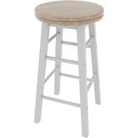 ERGOVEXA Wooden Bar Stool Solid Wood Seat Dining Furniture in White