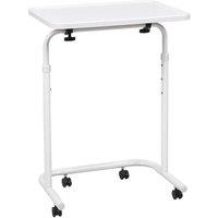 ERGOVEXA Over Bed Chair Table Hospital Overbed Height Adjustable Laptop Tray in White