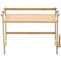 ERGOVEXA 2 Tier Wooden Microwave Oven Rack Stand Storage Holder Kitchen in Natural
