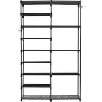 ERGOVEXA 9 Tier Metal Shoe Rack Storage Stand Shelf Cabinet Home Organiser in Black
