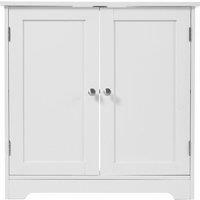 ERGOVEXA Bathroom Sink Cabinet Under Basin Unit Cupboard 2 Door Storage in White