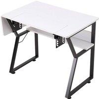 ERGOVEXA Sewing Machine Table Adjustable Small Panel Desk Craft Table in White