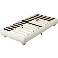 ERGOVEXA 3FT Single Soft Boucle Upholstered Bed Sturdy Slats Beige