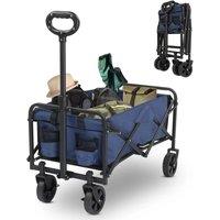 Kelvenix Folding Pull Along Festival Trolley Cart in Blue