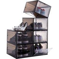 Kelvenix Black 6 Pack Transparent Shoe Storage Boxes