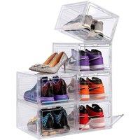 Kelvenix Clear 6 Pack Transparent Shoe Storage Boxes