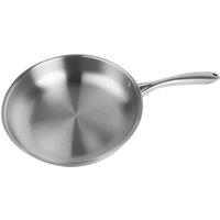 Ventryn 26cm Uncoated Stainless Steel Frying Pan Nonstick Steak Pot Kitchen in Silver