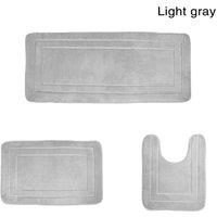 Ventryn Grey Non Slip Bath Mat Water Absorbent Bathroom Rug Toilet Mat in Light Grey | Size: 120 cm diameter
