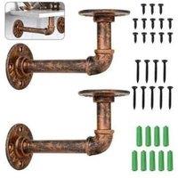 Havendro 2X Iron Pipe Shelf Brackets in Bronze