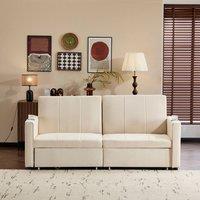 Tokpiedi King Size Independent Convertible Sofa Bed with Side Storage in Beige
