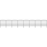 Berkfield Home Garden Fence with Spear Top Steel (1.75-2)x13.6 m Black