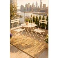 Living and Home 3-Piece Folding Table & Chairs Set in White