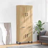 Berkfield Home Highboard Sonoma Oak 69.5x34x180 cm Engineered Wood in Brown