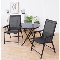 Living and Home 2 - Person 105Cm Long Dining Bistro Set in Black