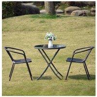 Living and Home 2 Seater Dining Bistro Set in Black