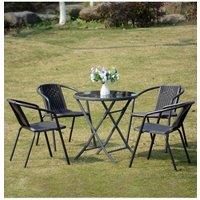 Living and Home Baldridge 4 Seater Dining Set in Black