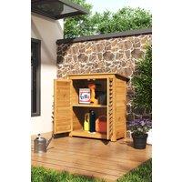 Living and Home Outdoor Solid Wood Storage Cabinet Garden Tool Shed in Bright Yellow
