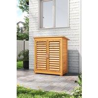 H&O Direct Solid Wood Outdoor Storage Cabinet Storage Tool Shed in Bright Yellow
