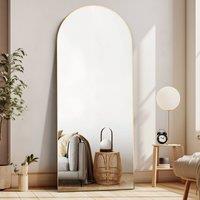 CASSILANDO Large 165cm Arch Gold Floor Mirror 60cm Wide Standing/Hanging | Size: 165 cm x 60 cm x 1.4 cm