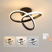 Pheashine Black 25cm Round Dimmable LED Ceiling Light 20W 2200LM 3000K-6500K