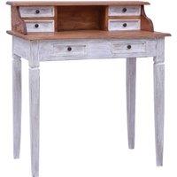 Berkfield Home Writing Desk with Drawers 90x50x101 cm Solid Reclaimed Wood in Brown | Size: 90 x 50 x 101 cm