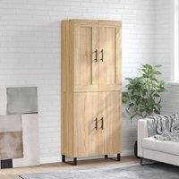 Berkfield Home Highboard Sonoma Oak 69.5x34x180 cm Engineered Wood in Brown