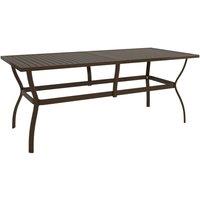 Berkfield Home Garden Table Brown 190x80x72 cm Steel | Size: 190 x 80 x 72 cm