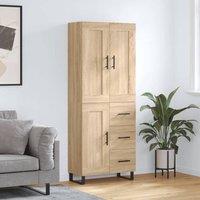 Berkfield Home Highboard Sonoma Oak 69.5x34x180 cm Engineered Wood in Brown