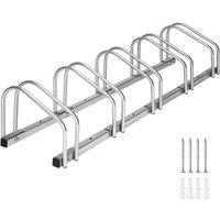 tectake Bicycle Rack Parkley 5 Bikes - Silver
