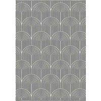 THE RUGS Flatweave Indoor Outdoor Reversible Rug Pangli Durable Polypropylene in Grey | Size: 120 cm x 170 cm