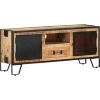 Berkfield Home TV Cabinet 110x31x46 cm Rough Mango Wood | Size: 110 x 31 x 46 cm