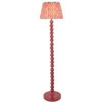Netlighting Higgledy Gloss Pink Floor Lamp Pink Fabric Ikat Shade 35cm E27