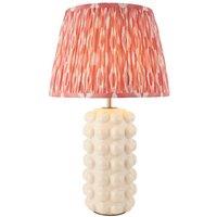 Netlighting Bobble White Table Lamp Pink Fabric Ikat Shade 35cm B22