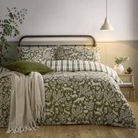 Furn Skandi Woodland Brushed Cotton Duvet Cover Set in Green | Size: Double