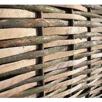 Primrose Natural Split Hazel Hurdle Fence Panel Handwoven 6ft x 3ft in None