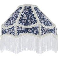 Happy Homewares Classic Handmade Victorian Empire Lamp Shade in Soft Cotton with Tassels in Midnight | Size: 12 inches