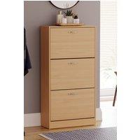 Home Discount Vida Designs 3 Drawer Shoe Storage Cabinet Rack Organizer in Brown