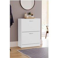 Home Discount Vida Designs 2 Drawer Shoe Cabinet Storage Organizer in White