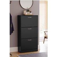 Home Discount Vida Designs 3 Drawer Shoe Storage Cabinet Rack Organizer in Black