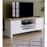 Home Discount Vida Designs Arlington 2 Door TV Unit Storage Shelves Up to 60 Inches in White