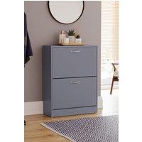 Home Discount Vida Designs 2 Drawer Shoe Cabinet Storage Organizer in Grey