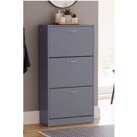 Home Discount Vida Designs 3 Drawer Shoe Storage Cabinet Rack Organizer in Grey