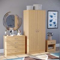 Home Discount Vida Designs Riano Trio Bedroom Set 3 Piece Storage Furniture in Brown