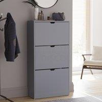 Home Discount Vida Designs 3 Drawer Shoe Cabinet 1150 x 600 x 240 mm in Grey