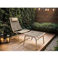 Solace+Co Esen Garden Lounge Chair with Footstool Beige
