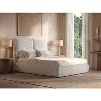 Solace+Co Lydia Ottoman Bed Beige | Size: Double
