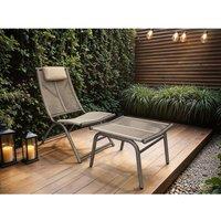 Solace+Co Esen Garden Lounge Chair with Footstool Brown