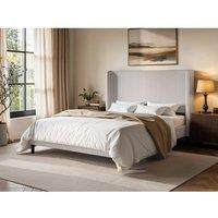 Solace+Co Jovanna Bed with Winged Headboard Brown | Size: Double